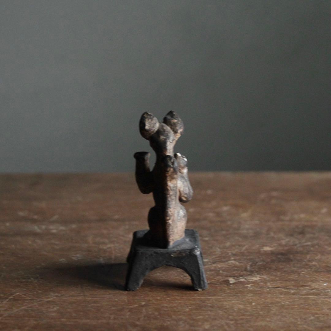 古い 土人形 お稲荷さん No.2 古道具 アンティーク オブジェ 狐