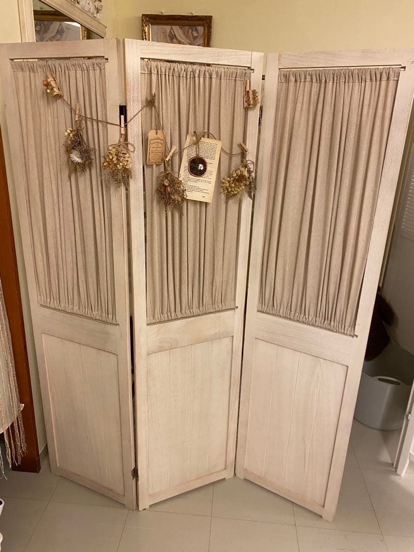 シャビー　おしゃれナチュラルパーテーション　間仕切り