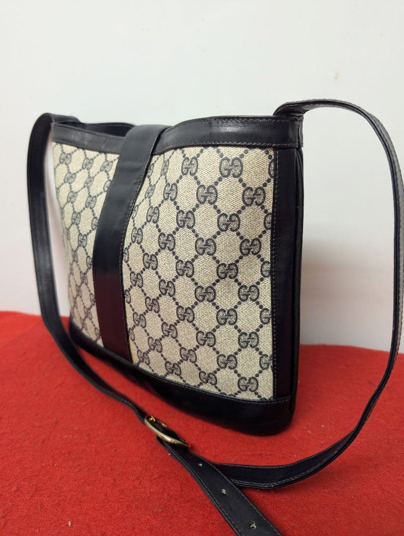 美品 極希少！gucci シェリーライン ショルダーバッグ マーモント ネイビー