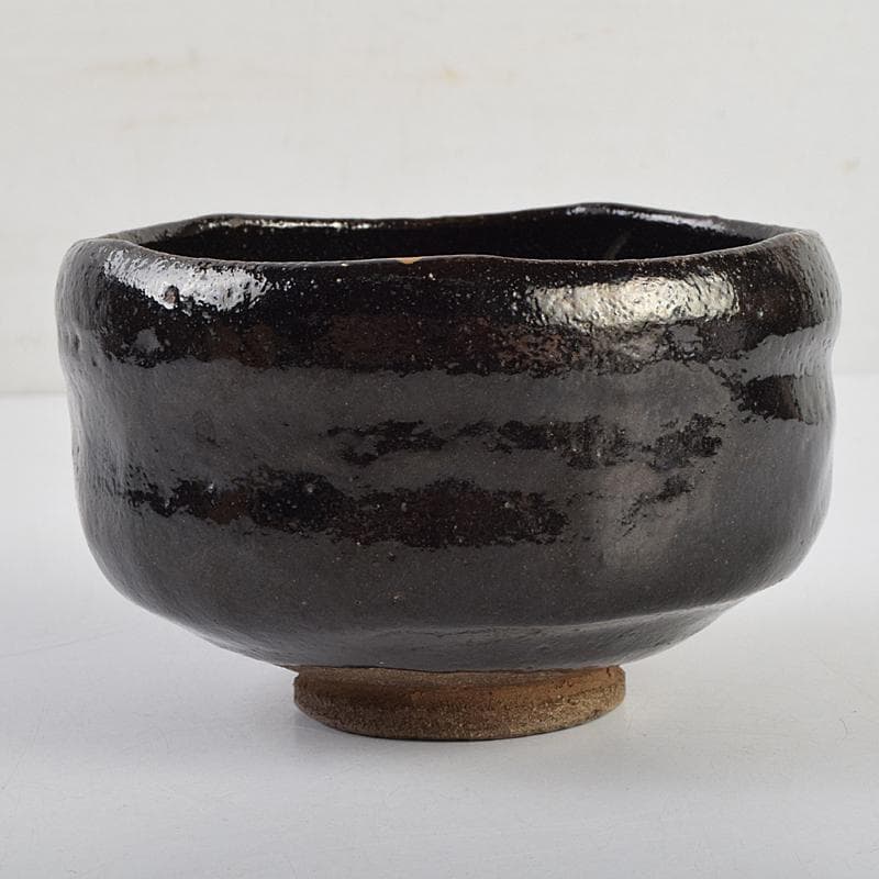 茶道具　楽吉左衛門　黒楽茶碗　時代箱付 　V　R9407