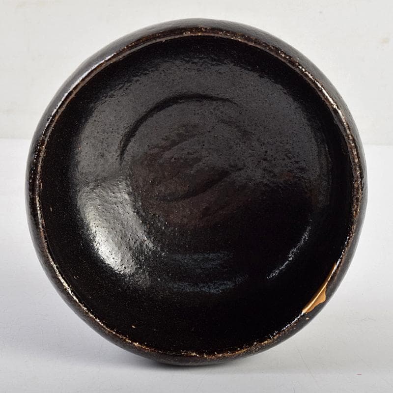 茶道具　楽吉左衛門　黒楽茶碗　時代箱付 　V　R9407