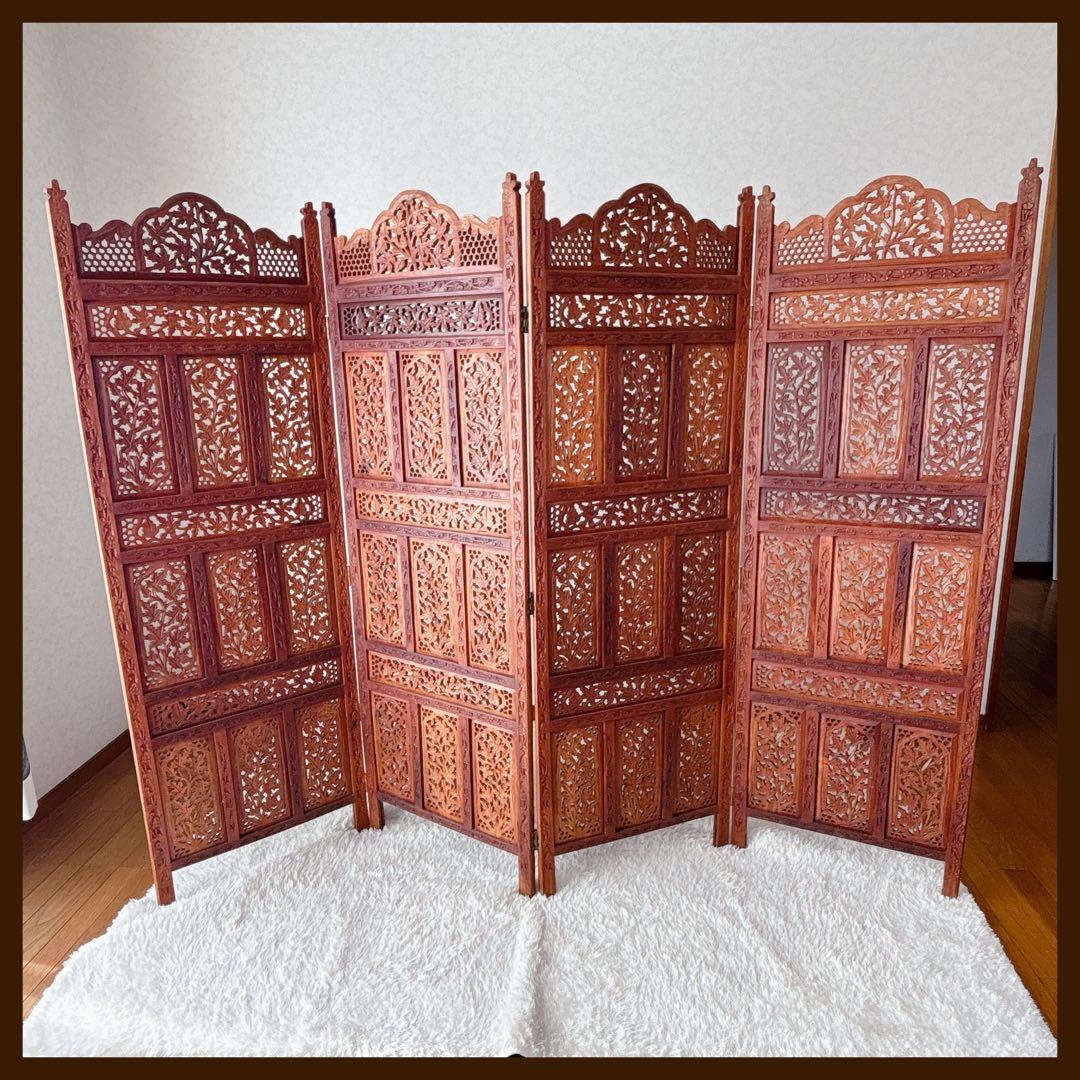 Rooster様リクエスト品】シーシャムウッド パーテーション4連 アンティーク
