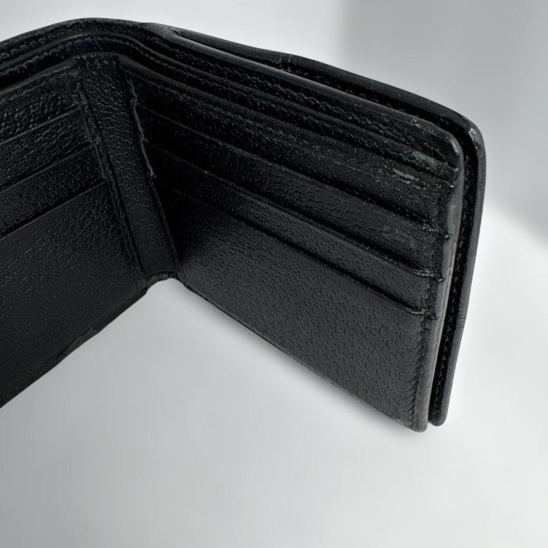Gucci ブラック レザー 二つ折り財布