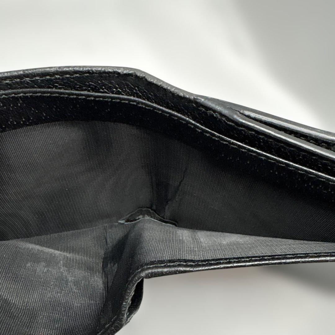 Gucci ブラック レザー 二つ折り財布