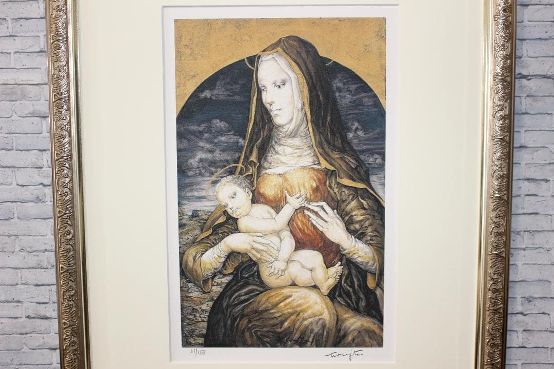 藤田嗣治 エスタンプリトグラフ「マドンナ」 150部限定