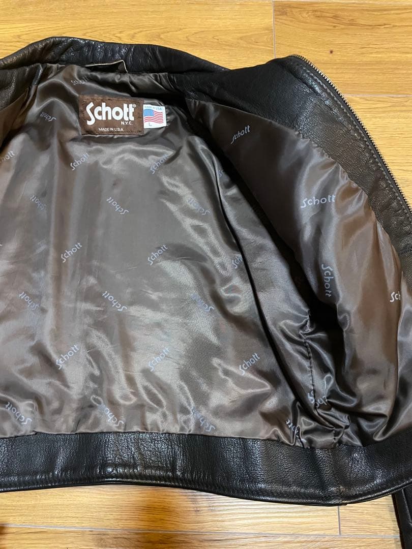 サウザー✨Schott USA製 茶タグ シングルライダース ジャケット