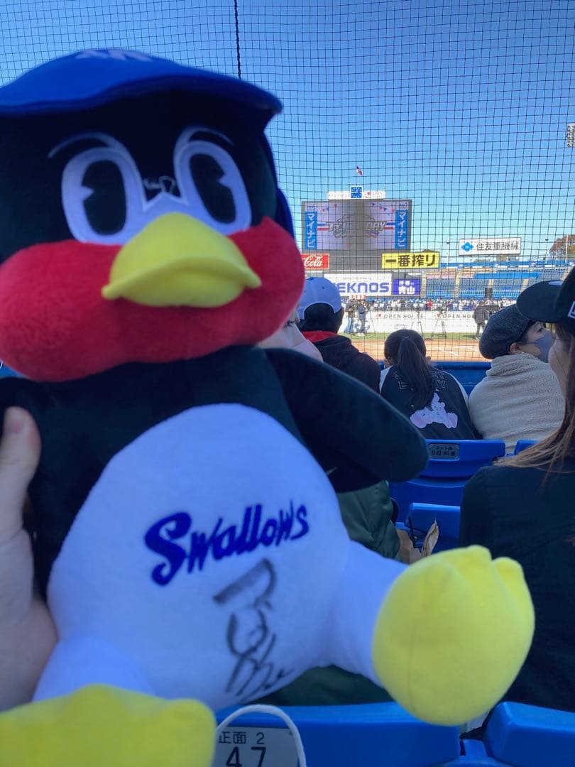 【サイン入り】つば九郎ぬいぐるみ 大小セット