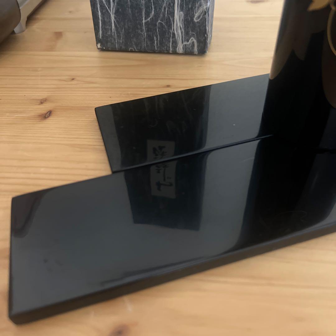 漆器 円筒形花瓶 金色紫色模様　外箱付き