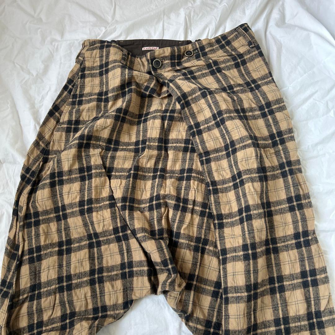 キャピタル　ウールタータンチェックサルエルパンツ サイズ1 KAPITAL