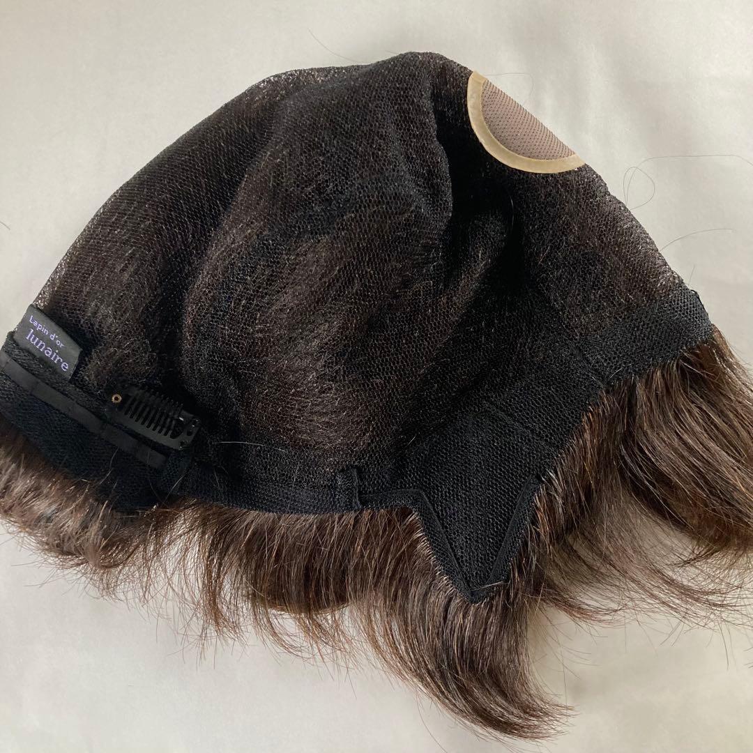 マダムヒロコ　フルウィッグ　ショート　人毛MIX 　総手植え　ナチュラルブラウン