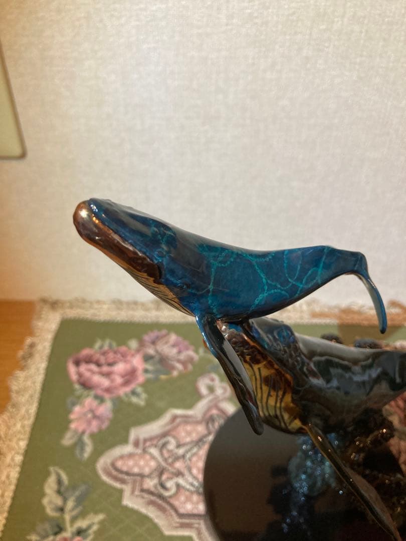 【美品・作品保証書有り】クリスチャン・リース・ラッセン　クジラの彫刻