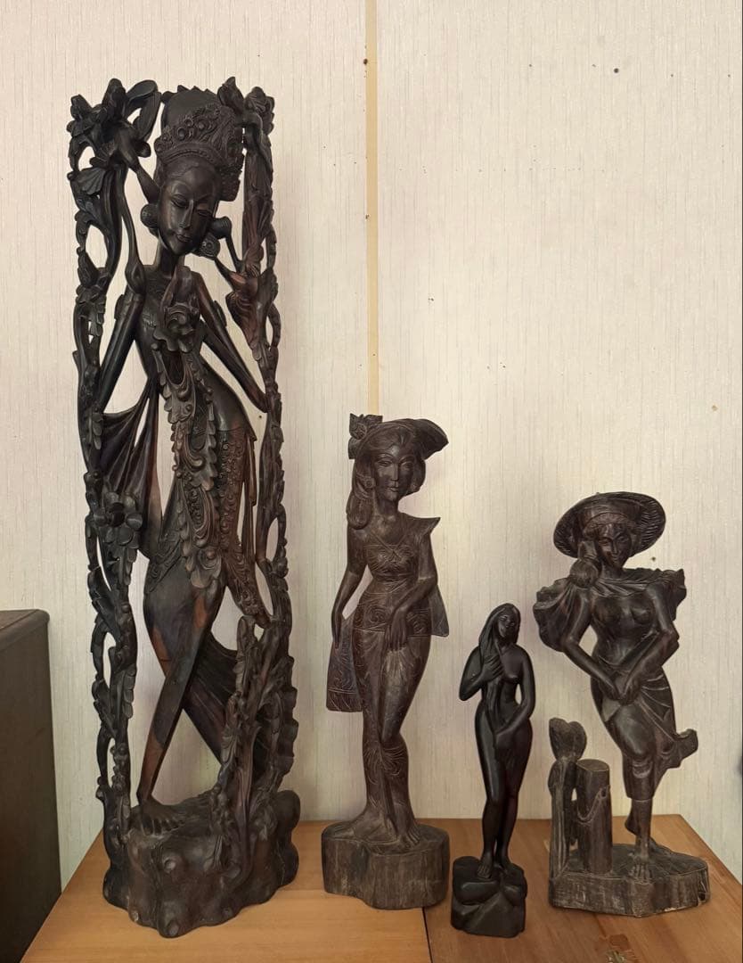 アジア雑貨　インド　置物　神様　レトロ雑貨　木彫り　仏　セット売　ヴィンテージ