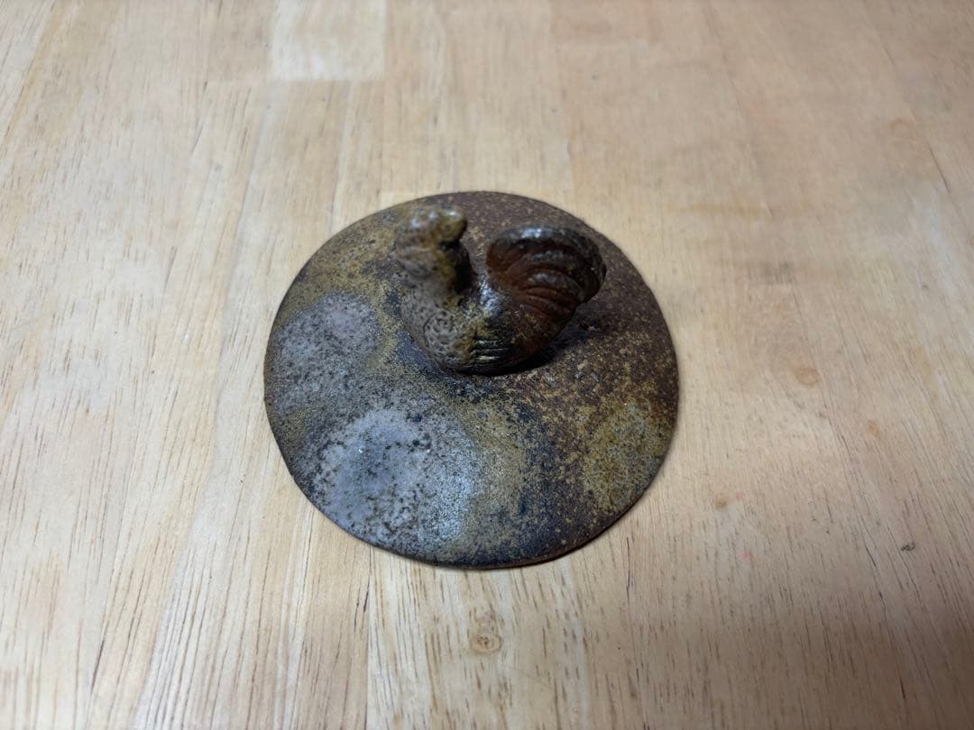 54.備前焼 宝瓶 登り窯 鶏 にわとり ニワトリ 手びねり 急須