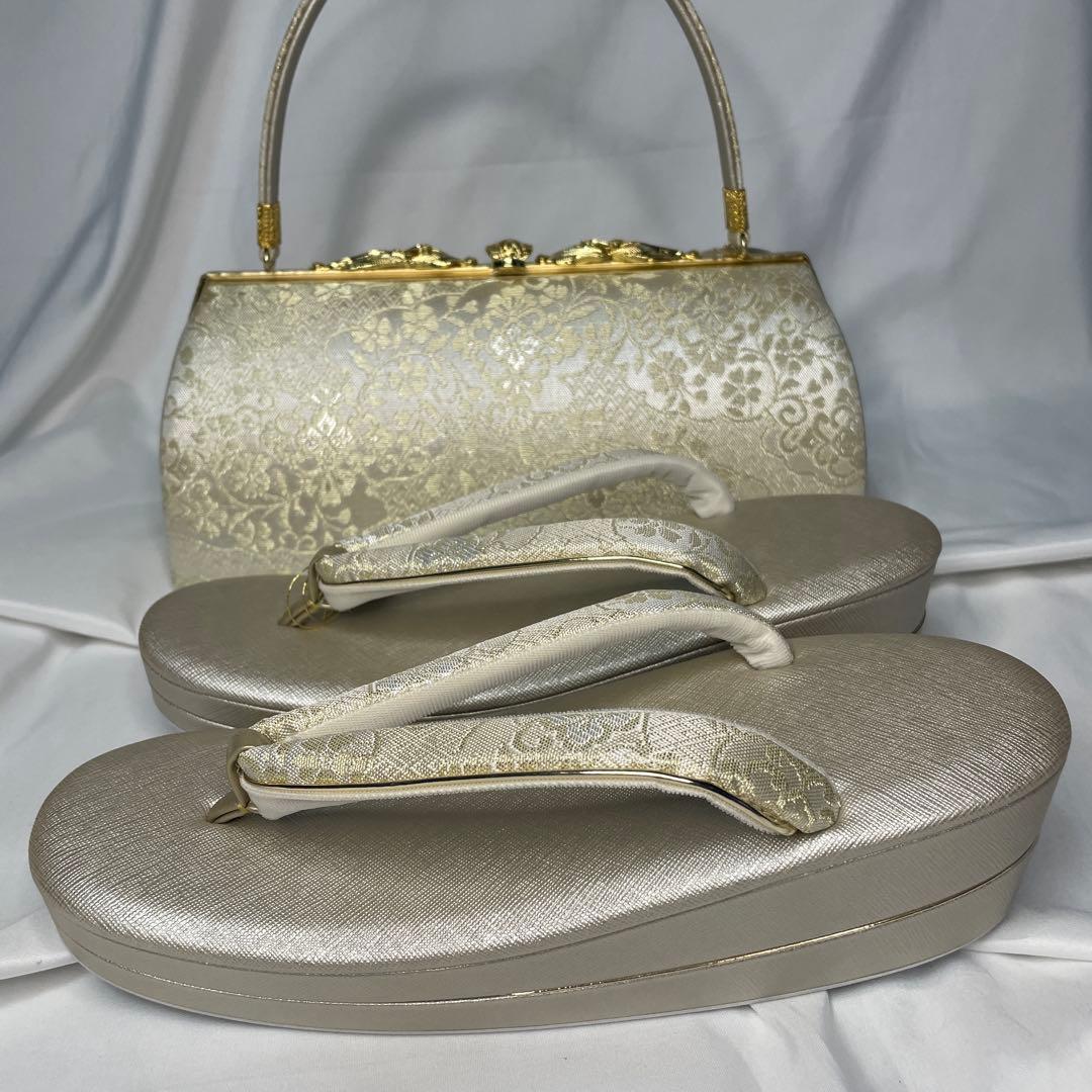 新品　入学式　訪問着　留袖など　草履　バッグ　セット　L ゴールド　フォーマル