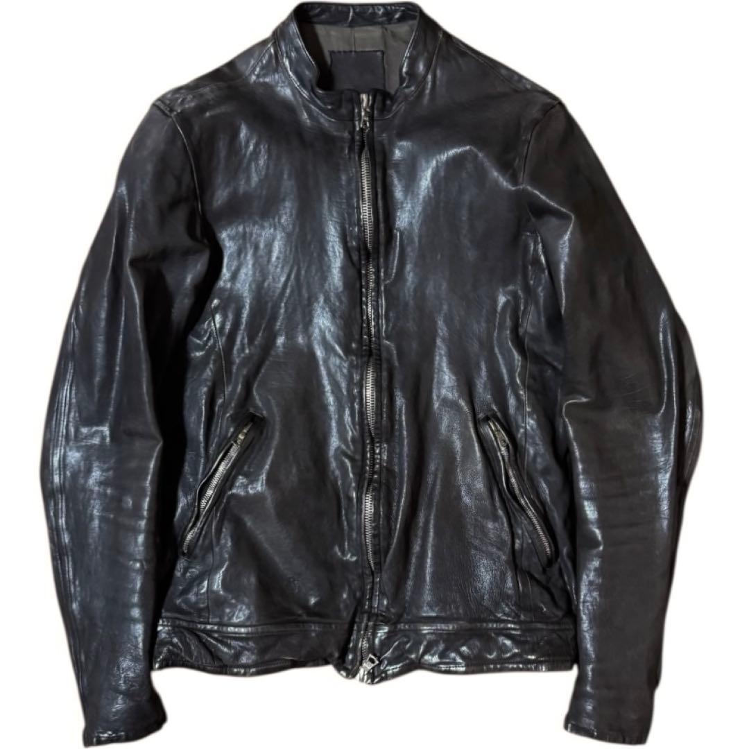 BACKLASH 製品染め イタリアンバッファロー シングルライダース S 黒