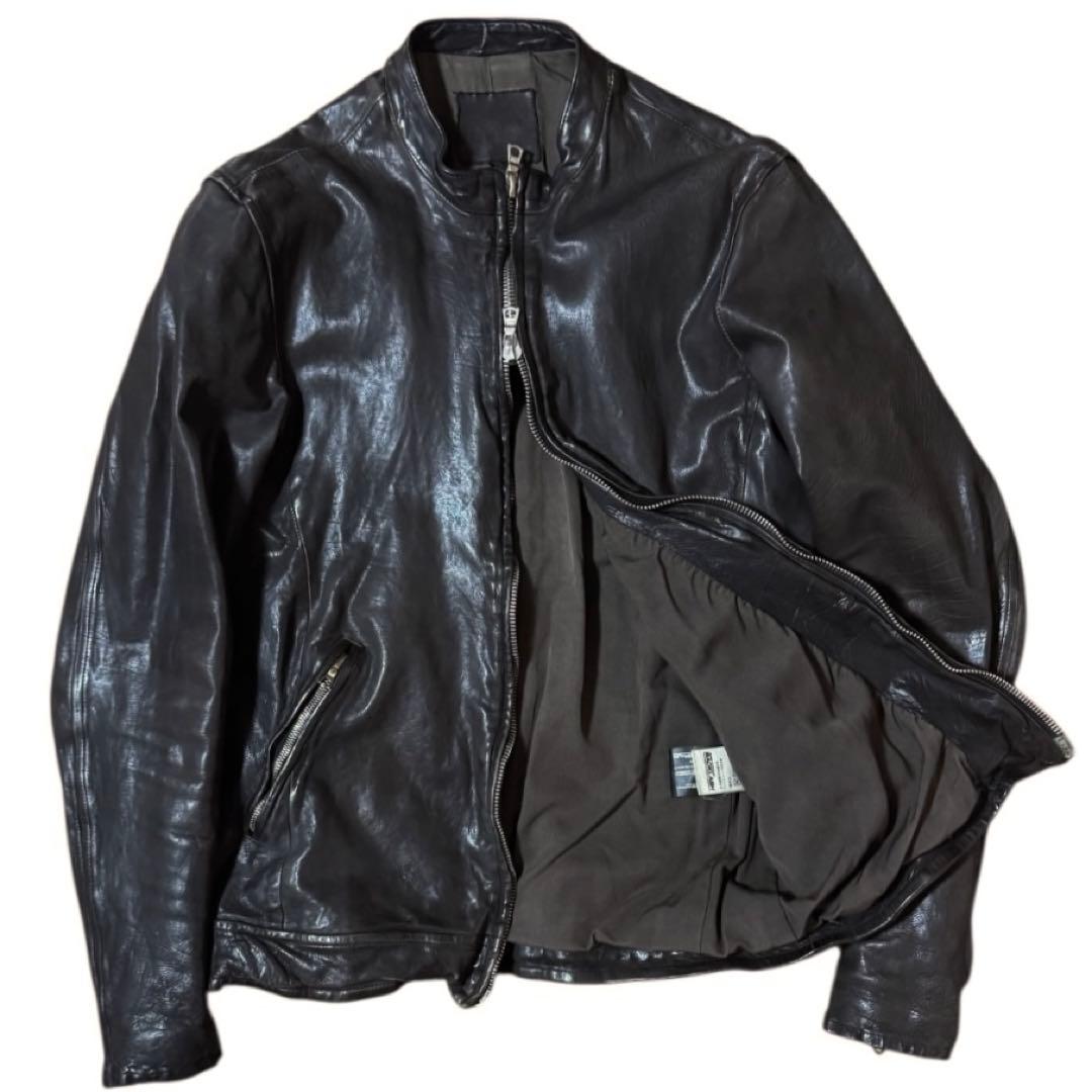 BACKLASH 製品染め イタリアンバッファロー シングルライダース S 黒