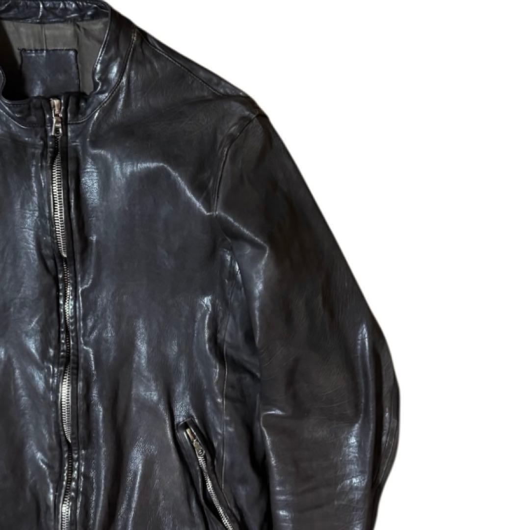 BACKLASH 製品染め イタリアンバッファロー シングルライダース S 黒