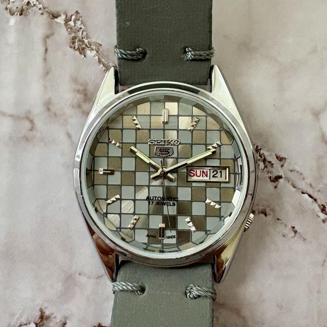 セイコー5★オーバホール済★デイデイト★自動巻★ヴィンテージ70S★グレー
