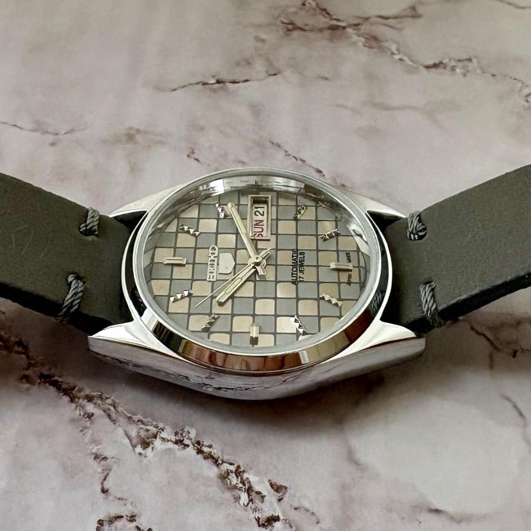 セイコー5★オーバホール済★デイデイト★自動巻★ヴィンテージ70S★グレー