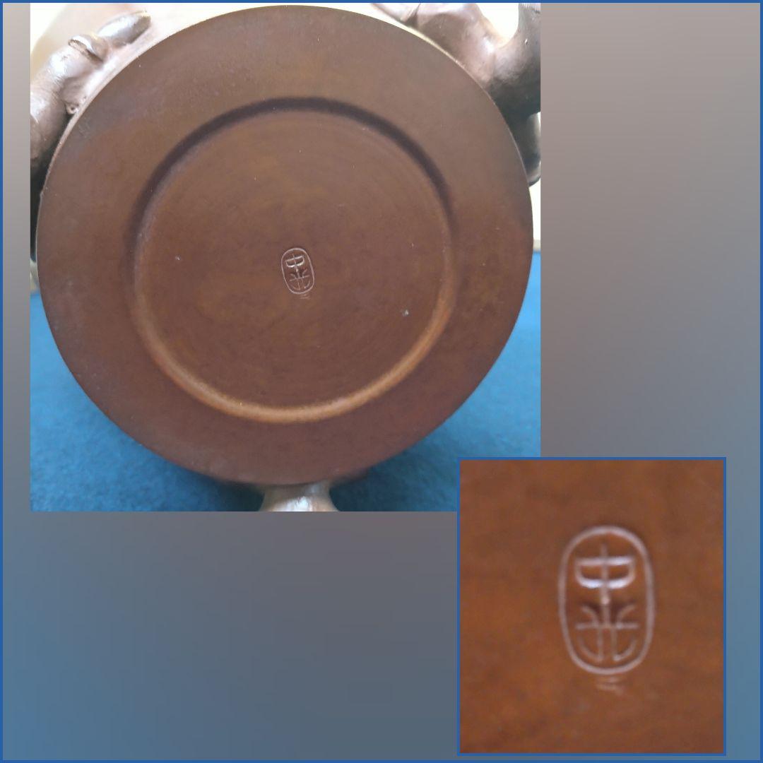 AG63 中光作 薄端 唐子 花入 花器 唐銅製 華道具