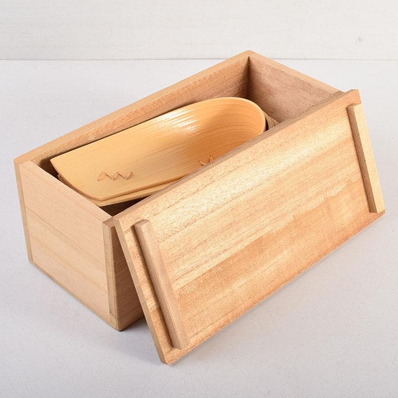 茶道具　此君亭工房　白竹　ささ舟　お絞り受け　五点　共箱　V　R8829