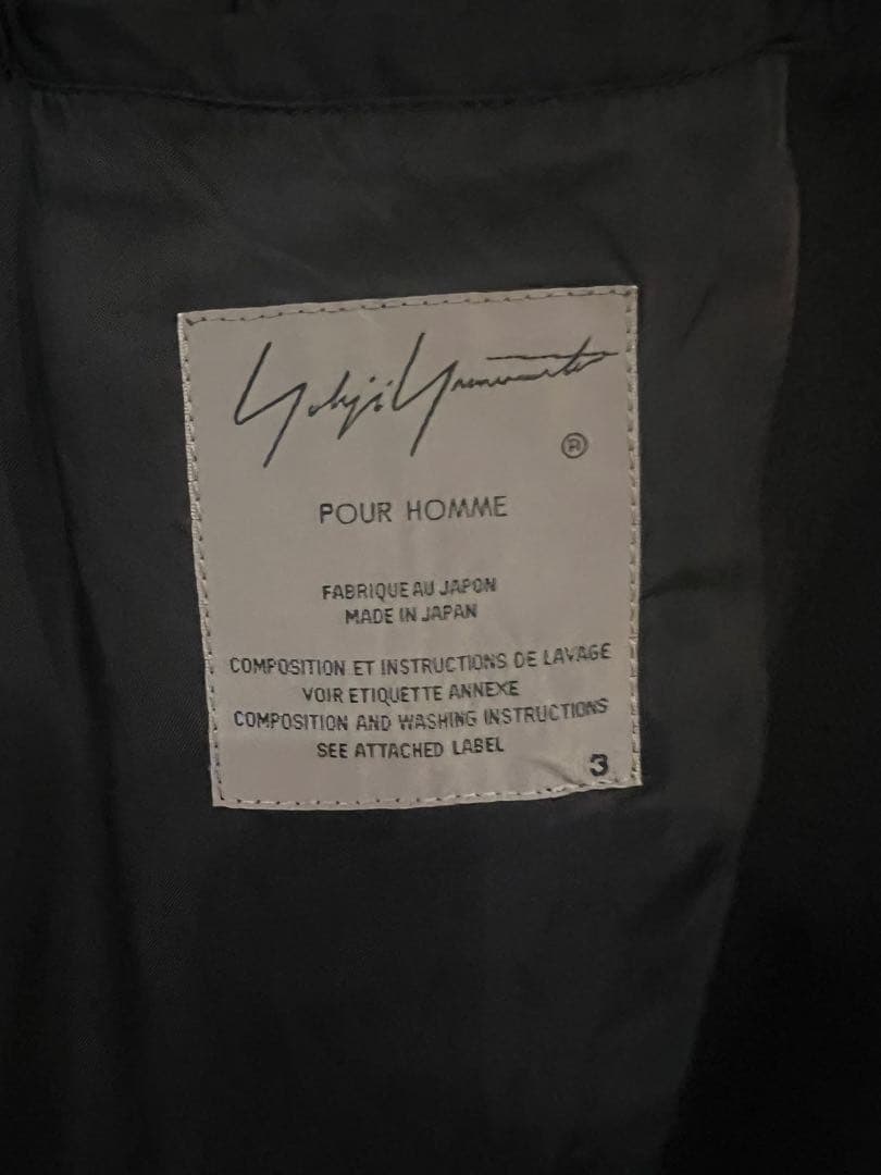 ヨウジヤマモトプールオム 18AW 赤フラノストールフード付ドレスコート