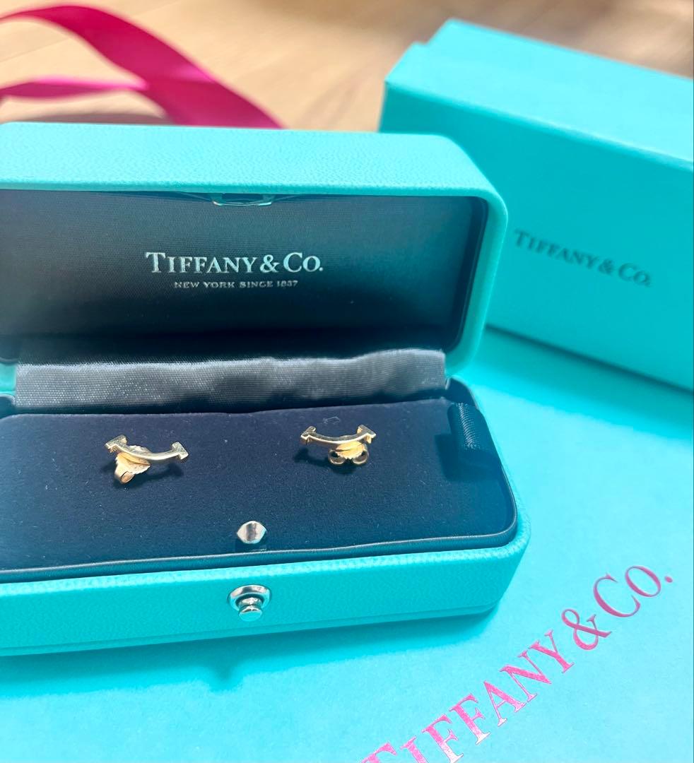 【正規店購入】ティファニー＆コー Tスマイル ピアス 18K PG