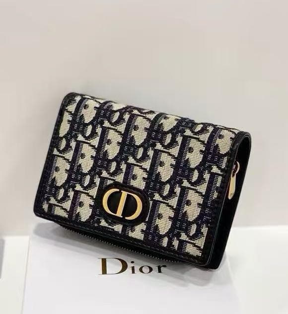 二つ折り財布 ネイビー　トロッター　キャンバスレザー 即購入OK