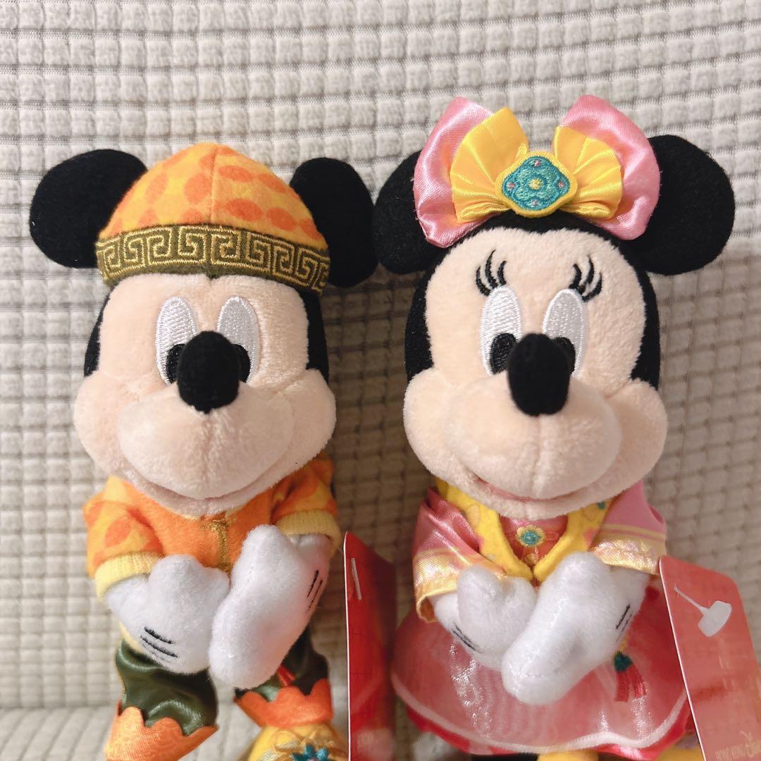 【新品】香港ディズニー 春節 ミッキー ミニー ぬいぐるみ バッグチャーム