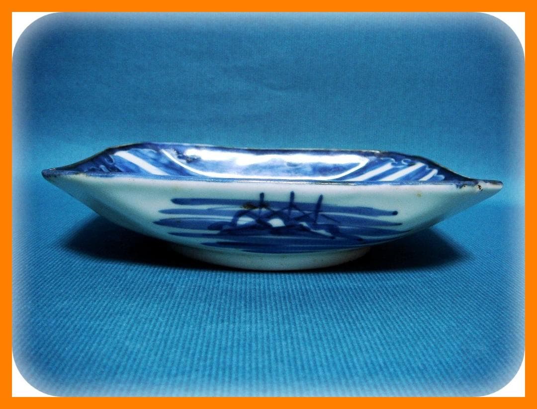 583『染付 富士山 額皿』　/骨董品 古美術 古道具 アンティーク