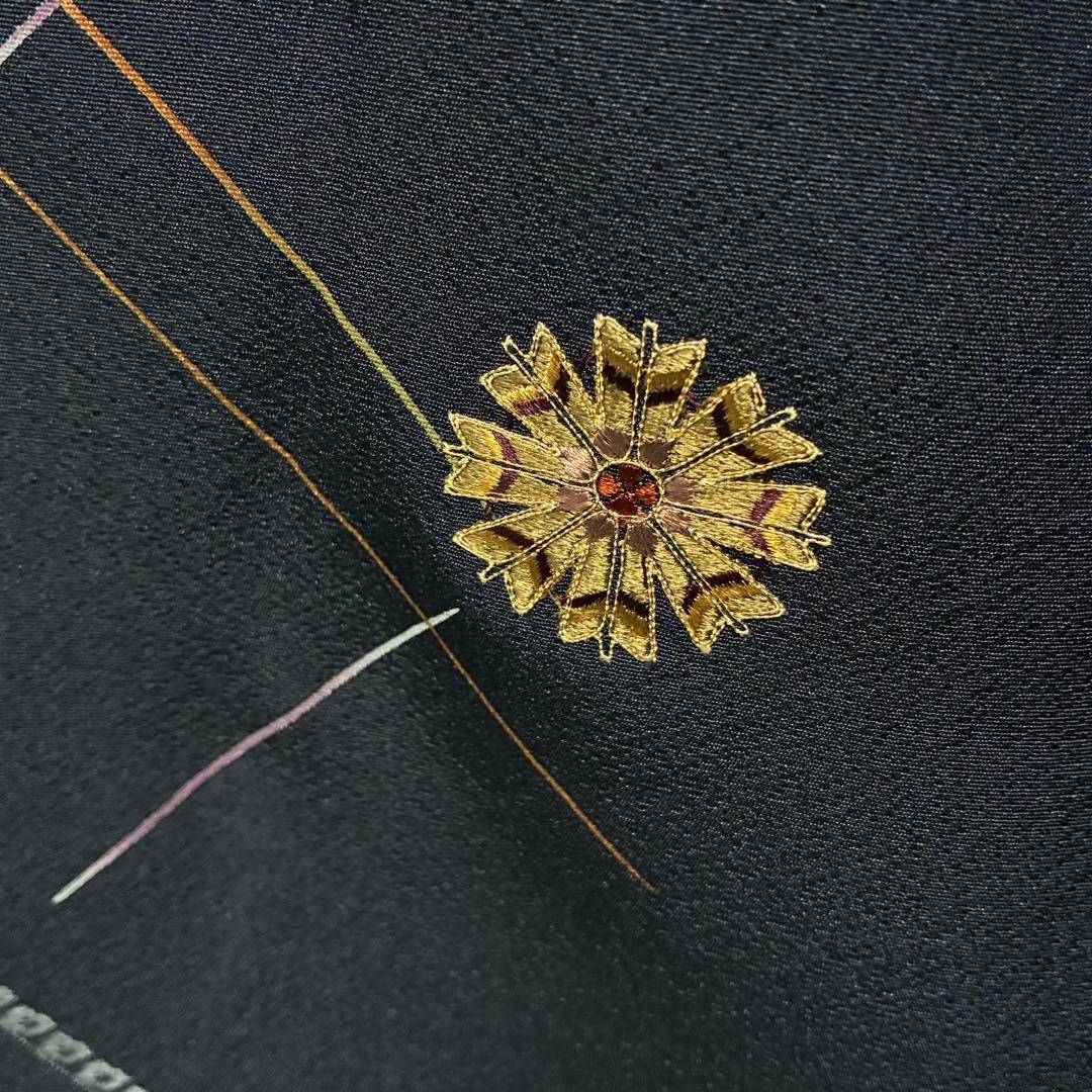 18日以降発送 D60訪問着 刺繍 正絹着物 袷 バチ衿 しつけ糸付未使用極美品