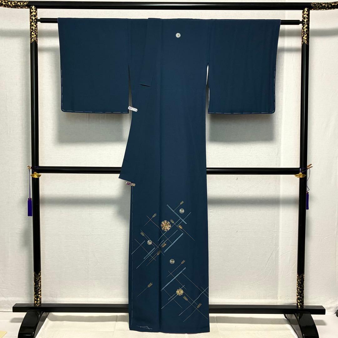 18日以降発送 D60訪問着 刺繍 正絹着物 袷 バチ衿 しつけ糸付未使用極美品