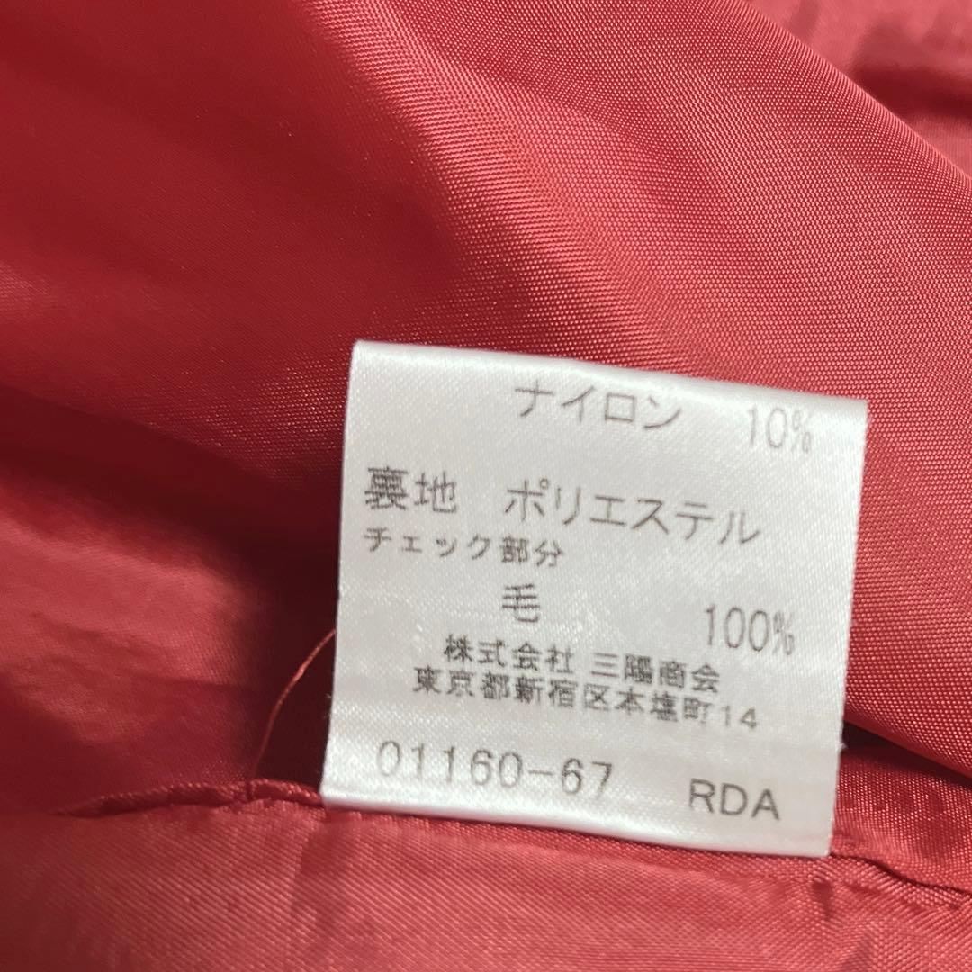 バーバリーロンドン　ウールコート　金ボタン　赤　100A