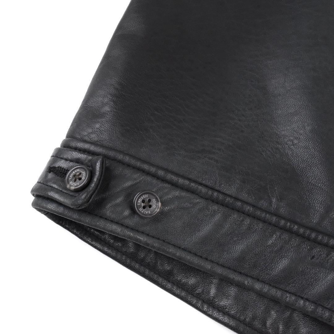 90s Polo Ralph Lauren Leather Jacket 黒