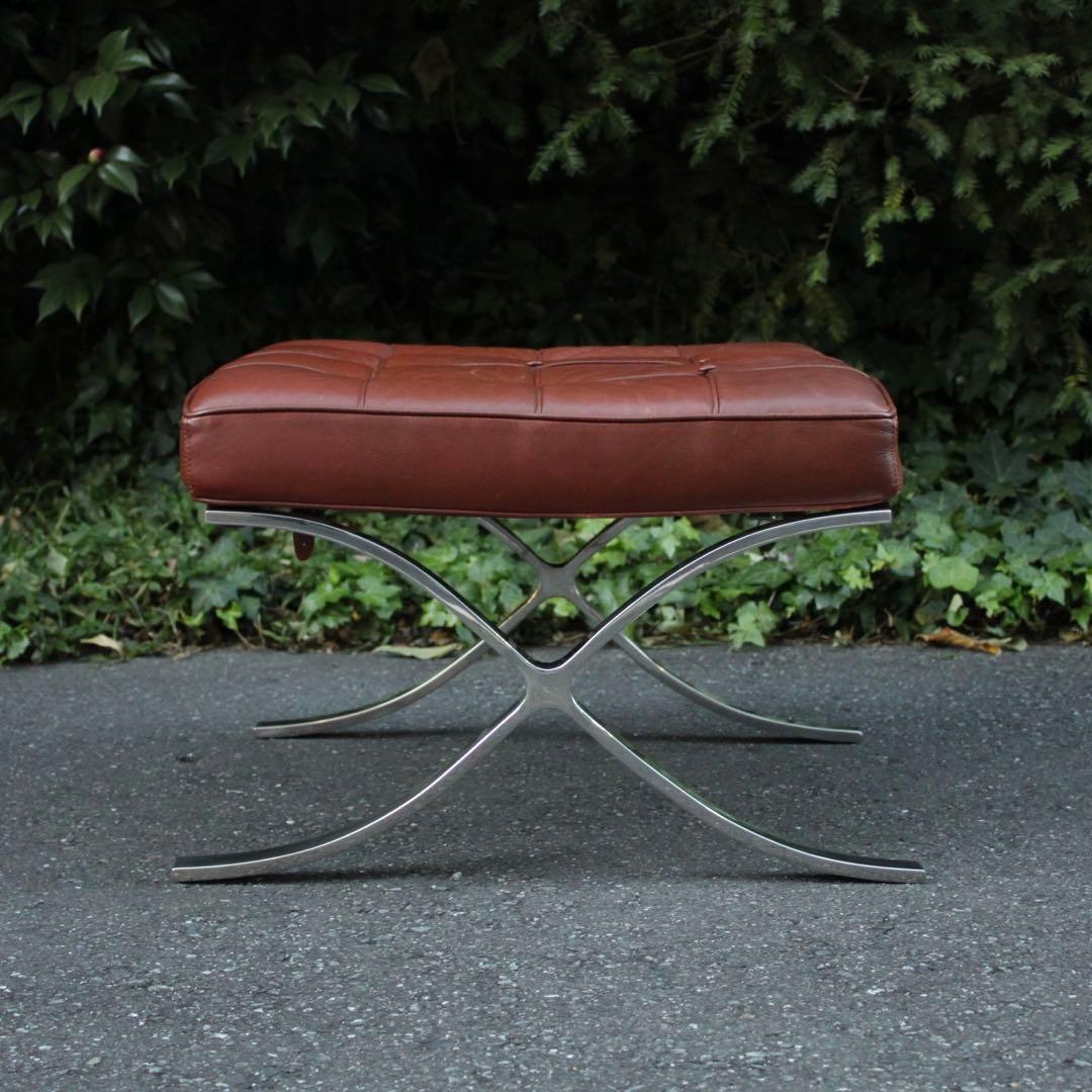 バルセロナチェア オットマン スツール 本革 レザー ブラウン リプロダクト