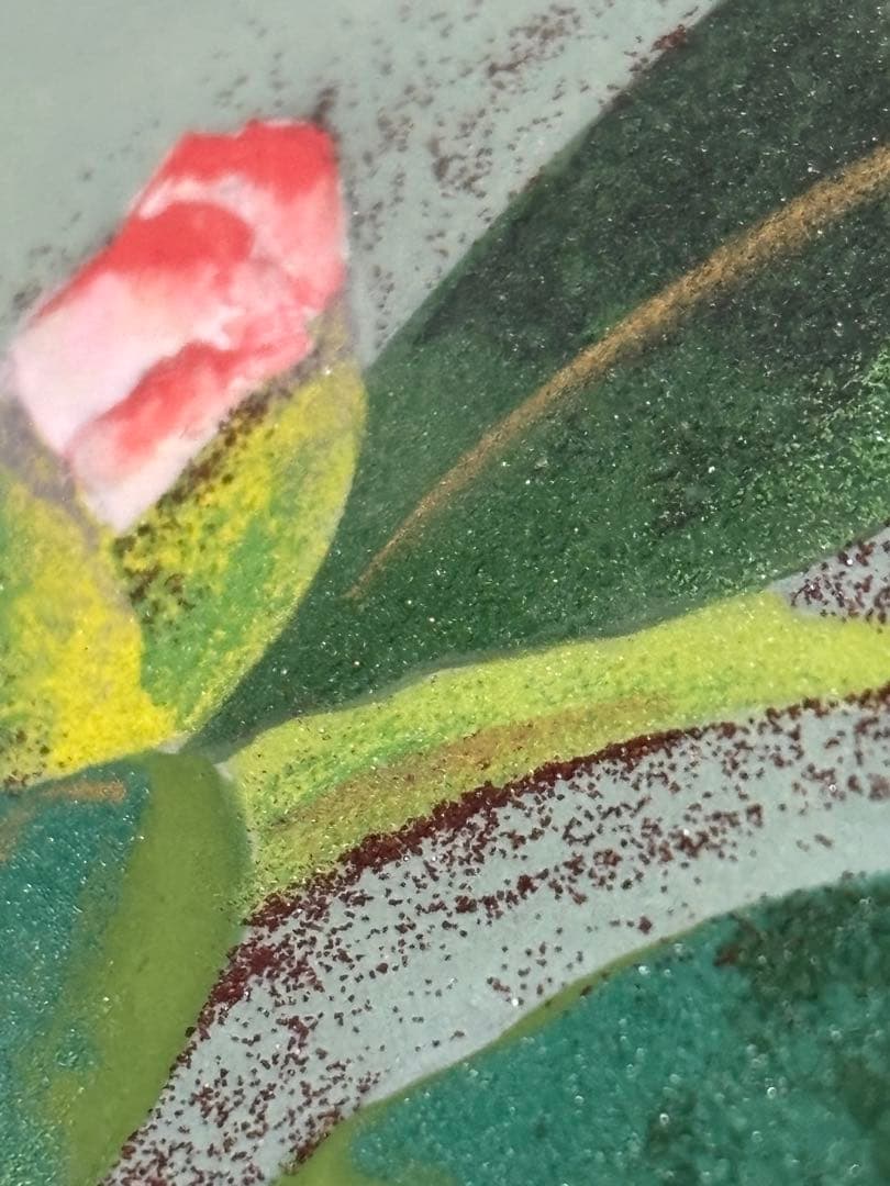 太尾芳生（ふとお　よしお）　紅椿　日本画　額入り　美品　希少品