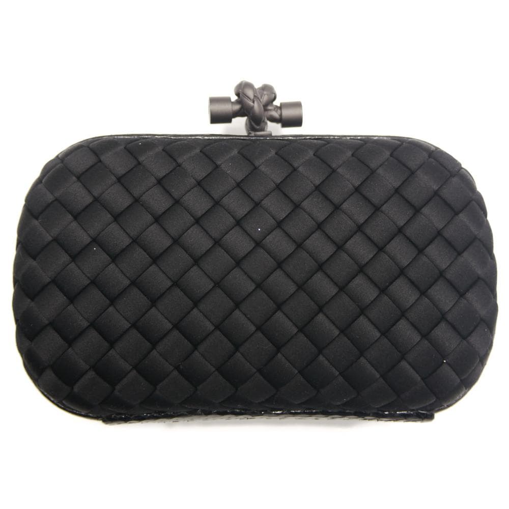 ボッテガヴェネタ イントレチャート サテン レザー クラッチバッグ Y04790