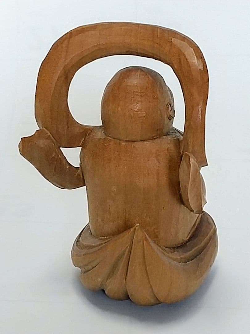 童子坐像 飛天 #567 ◆白檀 木彫 仏像