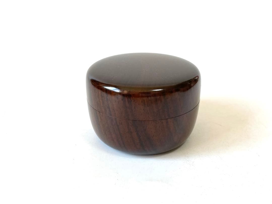 人間国宝　塗師　川北良造　縞黒檀　平棗　共箱　茶道具