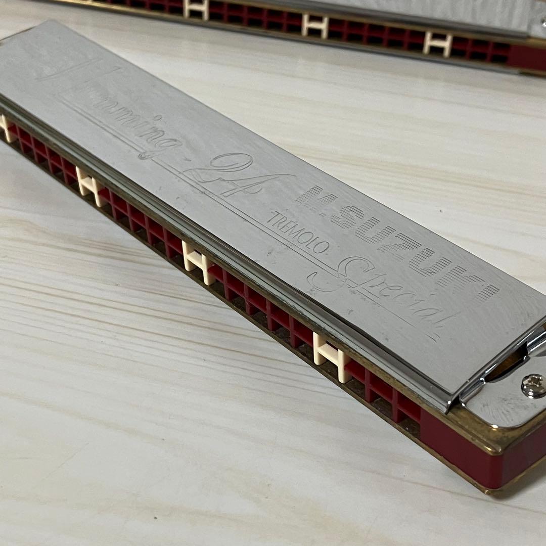 【中古品】SUZUKI 24穴複音ハーモニカ５本　Am ANm