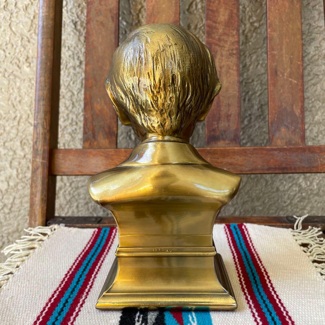 70's〜アメリカアンティーク　リンカーン大統領の金属製胸像　USAヴィンテージ