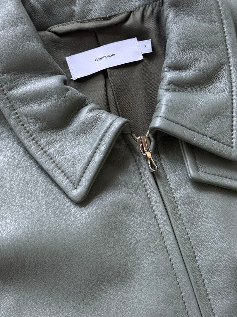 グラフペーパー SHEEP LEATHER RIDERS JACKET サイズ2
