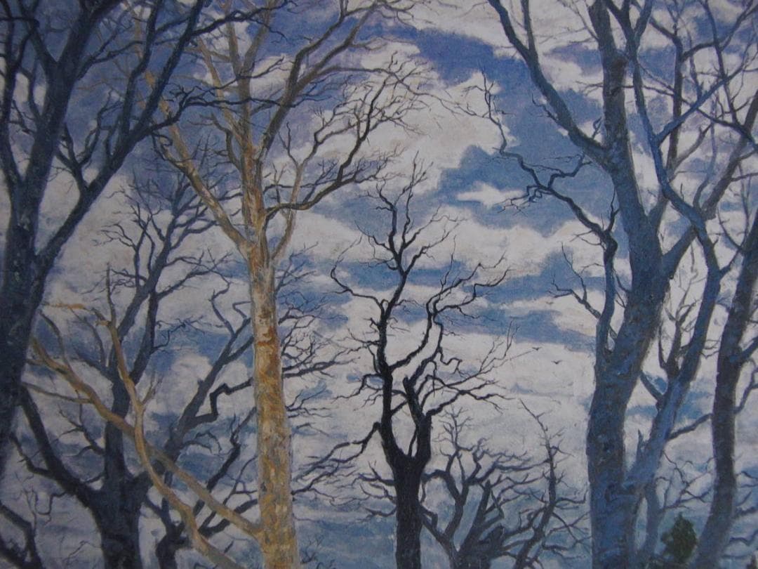 吹野芳忠、【天空の詩】、希少な額装用画集より、新品額装付