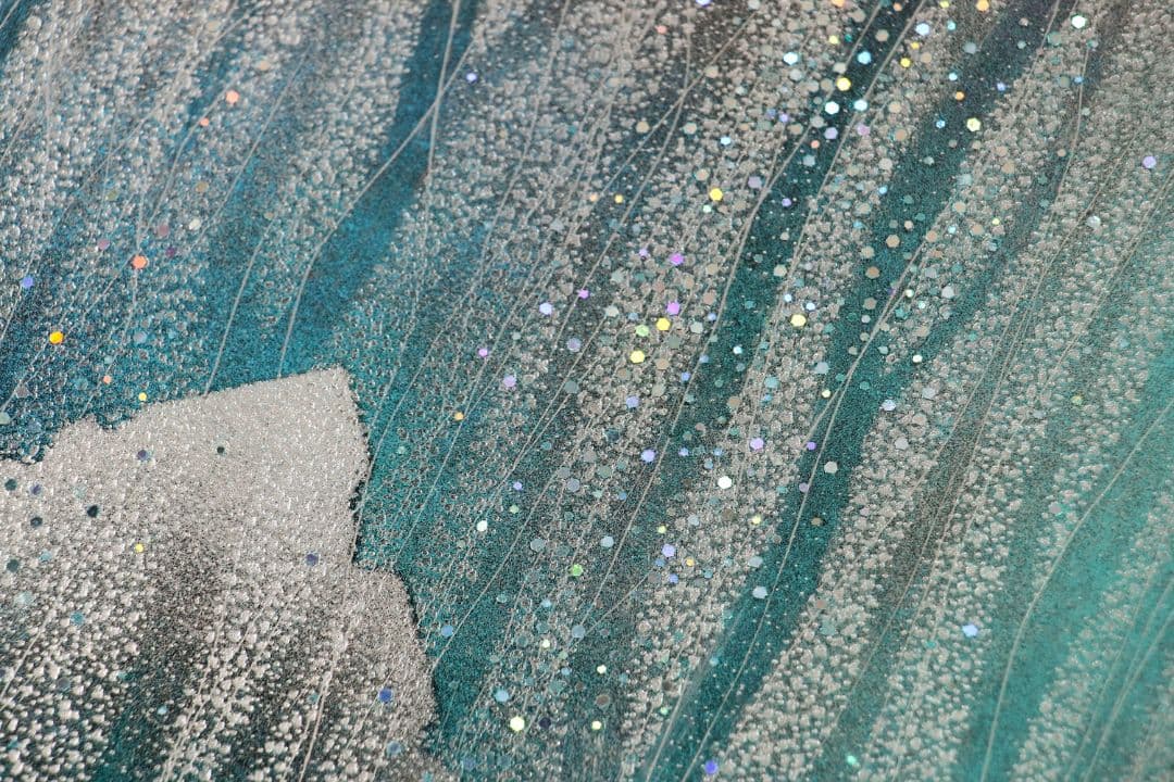 【真作】漆芸画 新木光「月夜の詩」輪島市美術展出品 額装 12号 沈金銀M865