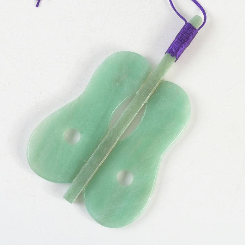 天然石　アベンチュリン　幸貴作　風林火山　軍配　縁起物　置物　共箱　V　9514