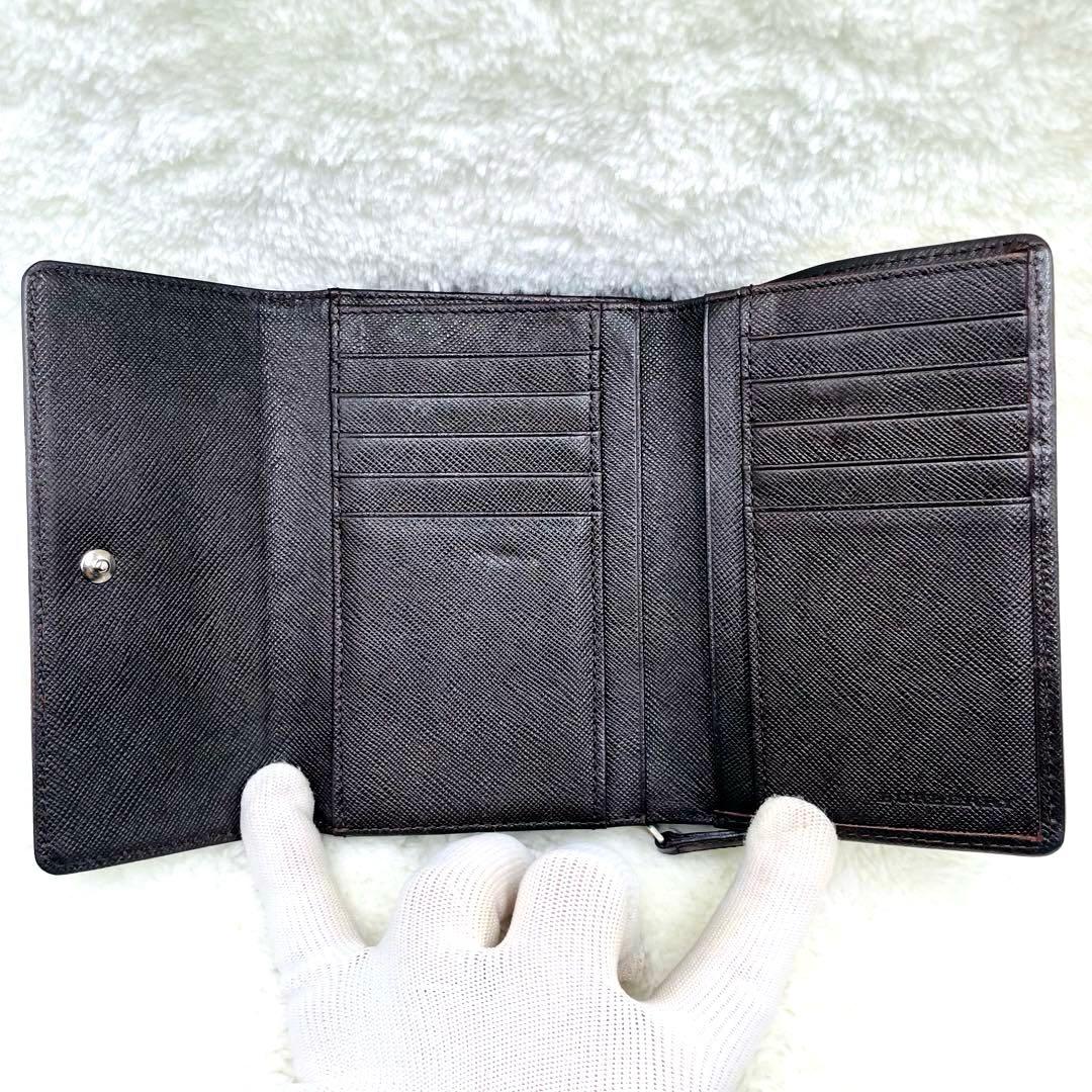 美品 Burberry バーバリー 三つ折り 財布 ノバチェック キャンバス