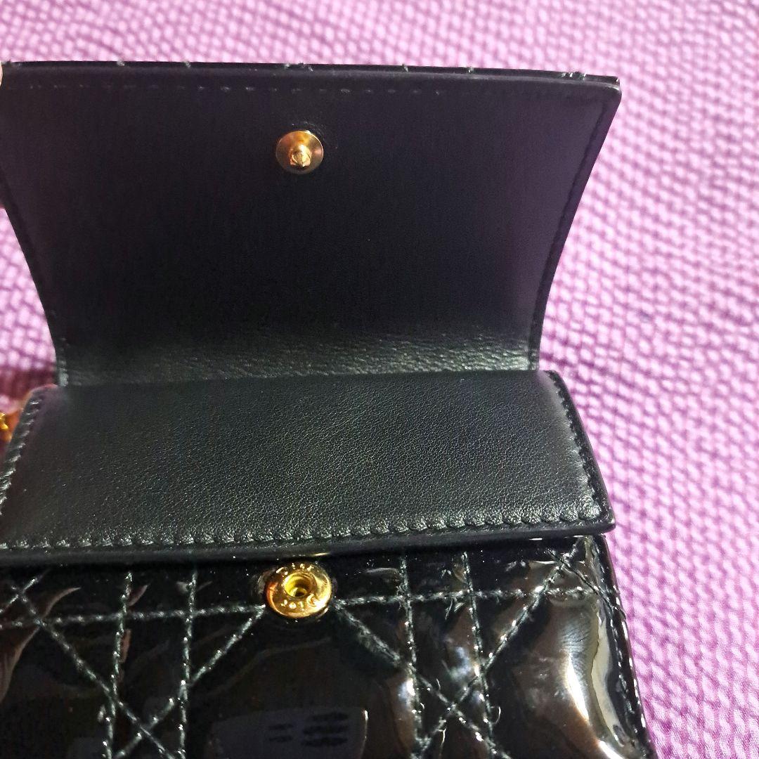 ( 最終価格 )ディオール ロータスウォレット エナメル カナージュ ブラック