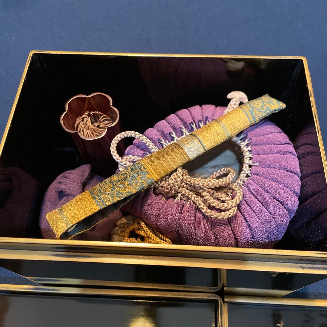 茶道具　茶箱「利休茶箱」『波千鳥の蒔絵』『茶杓は舟の櫓』『大珍品』「茶箱セット」