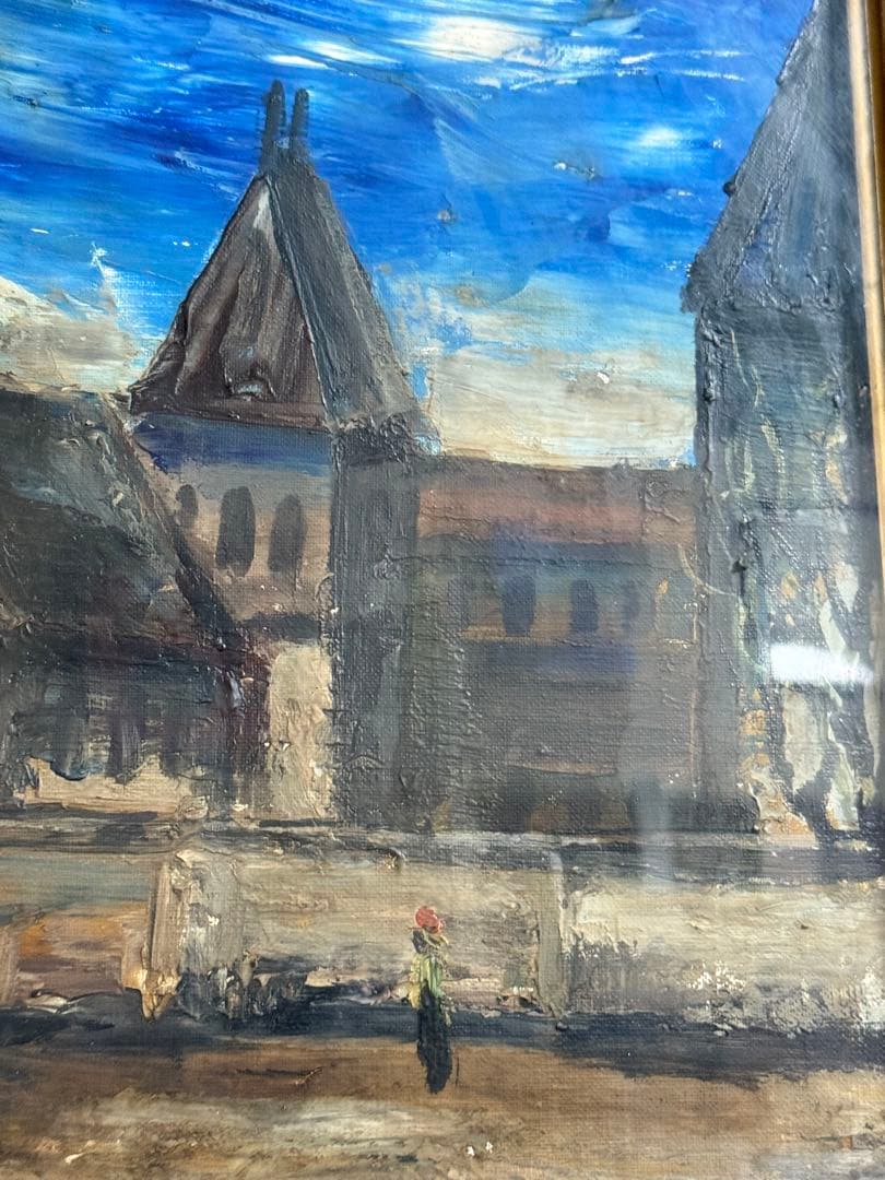 モーリス・ヴラマンク【村の教会 】Vlaminck 模写油彩画 F6サイズ