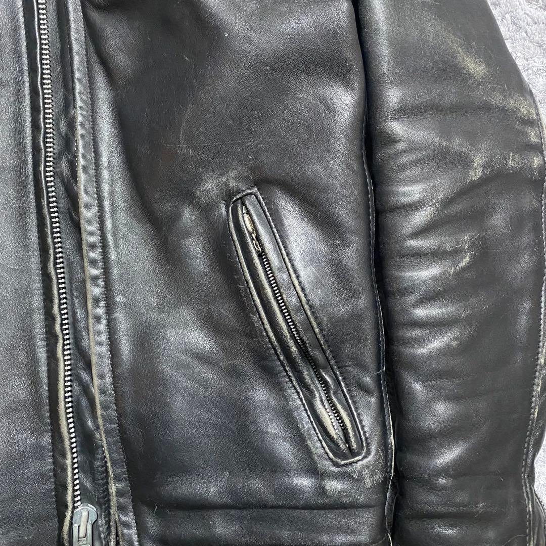 schott ブラック レザー シングルライダースジャケット